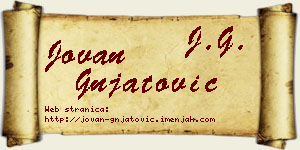 Jovan Gnjatović vizit kartica